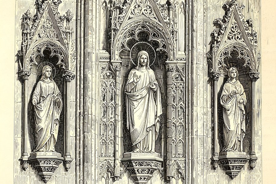 Le sculture gotiche del portico della basilica di Alençon