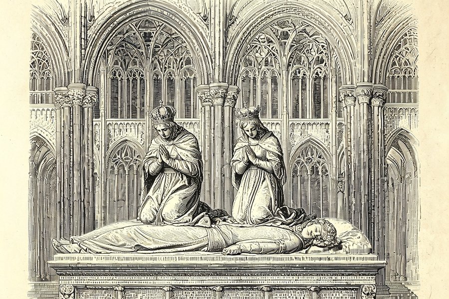 Statue funerarie di sovrani in preghiera nella basilica di Saint-Denis