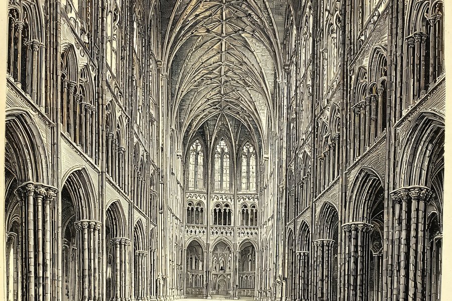 La navata altissima della cattedrale di Amiens