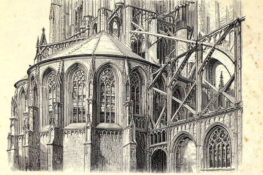 L'abside gotica della cattedrale di Clermont-Ferrand