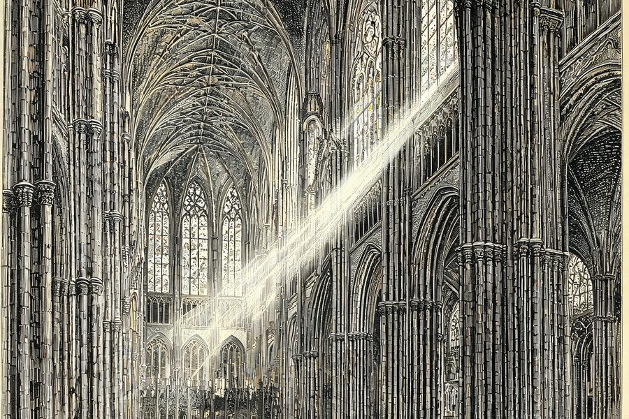 L'interno della cattedrale di Colonia con le vetrate