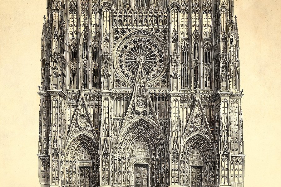 La facciata traforata della cattedrale di Strasburgo