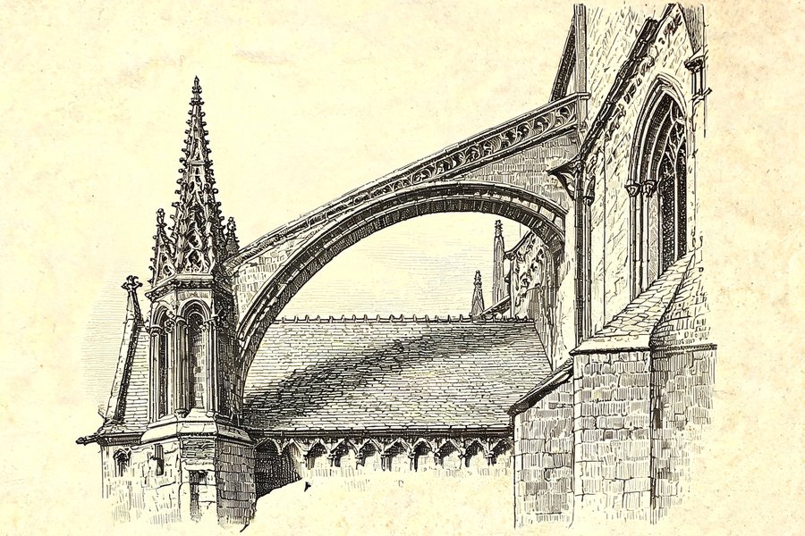 Un arco rampante della collegiata di Eu