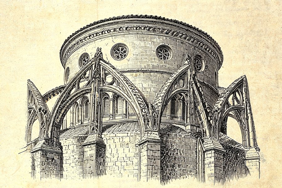 L'abside della collegiata di Mantes-la-Jolie