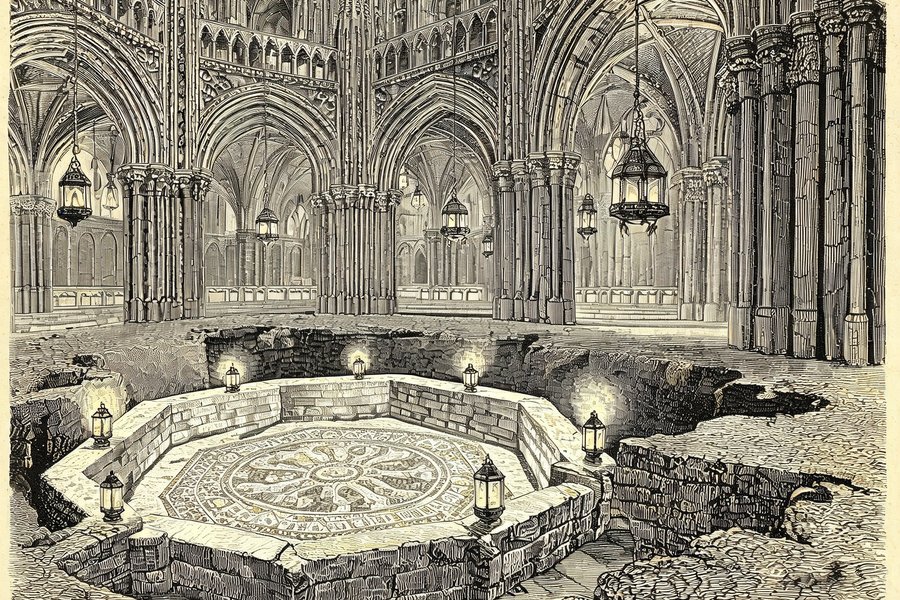 Gli scavi sotto il Duomo di Milano con le fondazioni del battistero antico