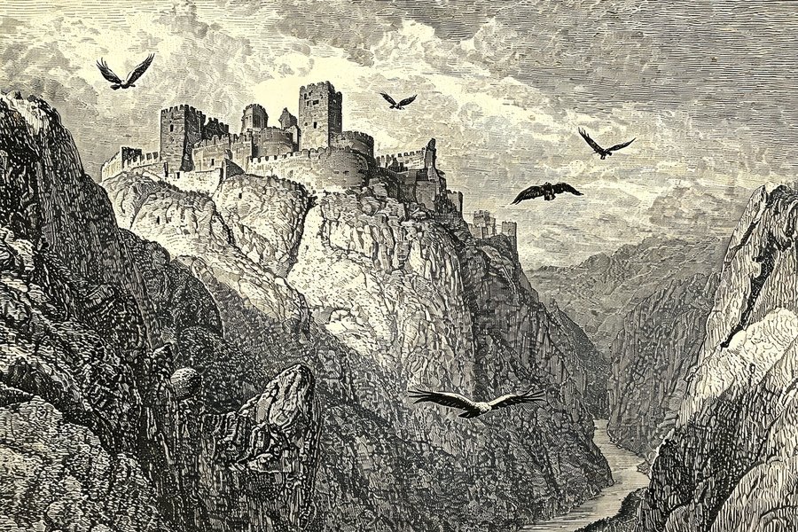 Le rovine della fortezza di Poenari sui Carpazi