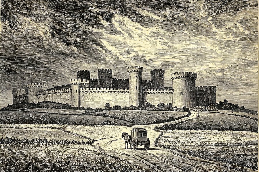 La fortezza viscontea di Cassano d'Adda al tramonto