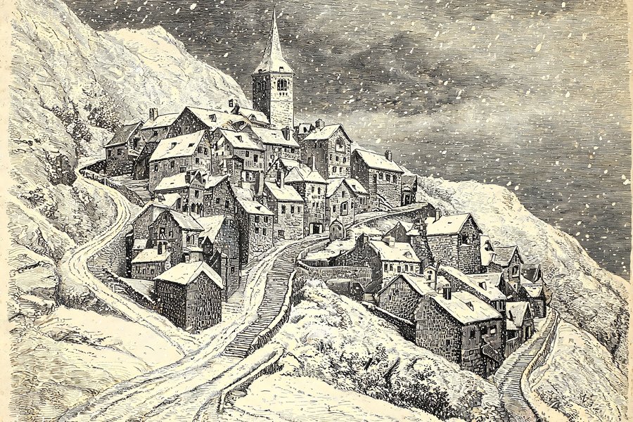 Il borgo di Pennabilli sotto la neve