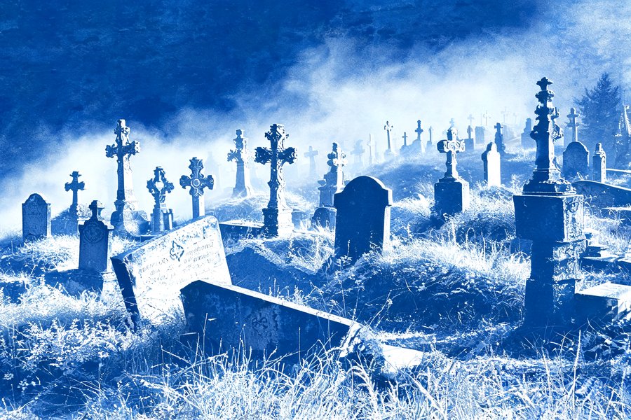 Il cimitero medievale di Sedlec a Kutná Hora con antiche lapidi e croci, luogo di sepoltura delle vittime della Grande Peste del XIV secolo