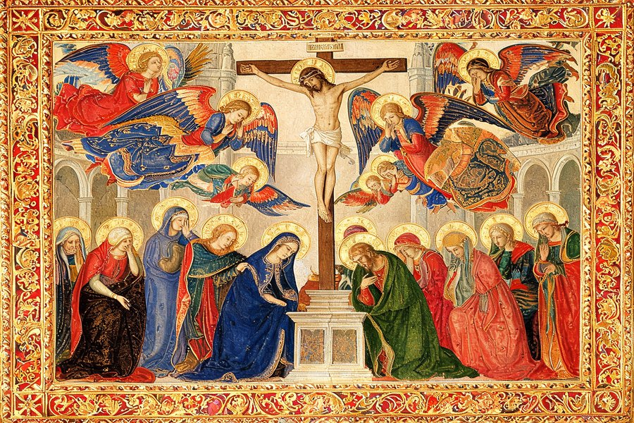 Affreschi di Cimabue nella Basilica Superiore di Assisi, ciclo della Crocifissione con angeli