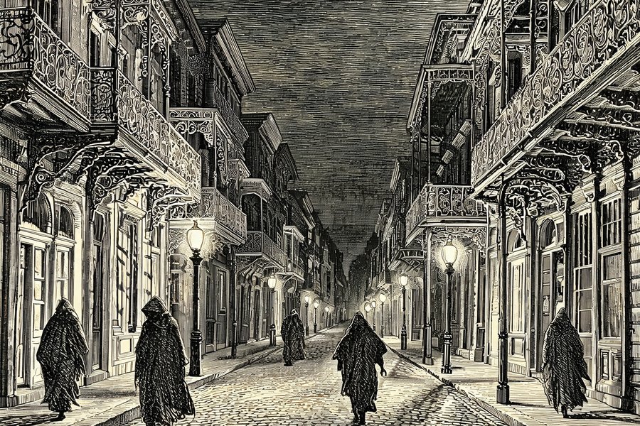 Il Quartiere Francese di New Orleans di notte