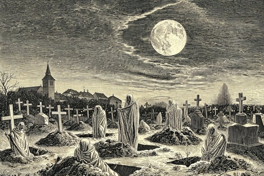 I redivivi escono dalle sepolture in un cimitero ungherese