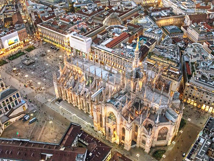 Duomo di Milano vista aerea Duomo di Milano vista aerea