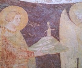 l'angelo dona a San Galgano la spada