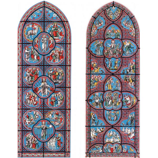 Iconografia gotica rappresentazione dell'apocalisse, vetrate di Brouges