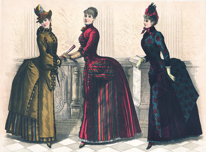 Arthur Conan Doyle Holdall Spanish Evoluzione della moda vittoriana: dalla crinolina alla bustle skirt o  tornure