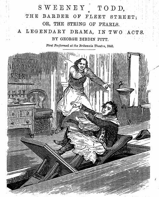 Sweeney Todd, copertina di un racconto del 1842